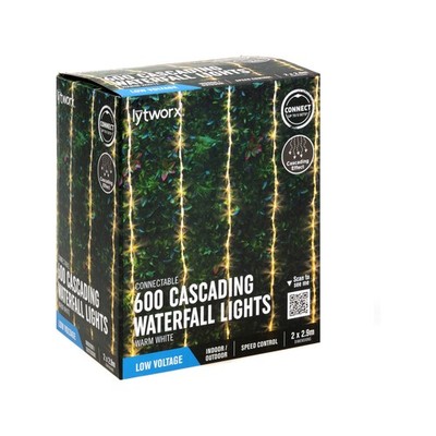 Lytworx 2 x 2.9m Cascading Waterfall Lights Door Hardware Garden