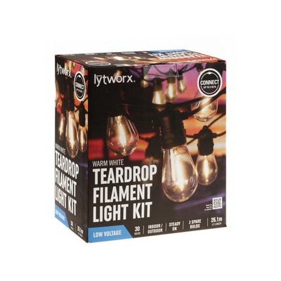 Lytworx Warm White Teardrop Filament Party Lights - 30 pieces Home DIY