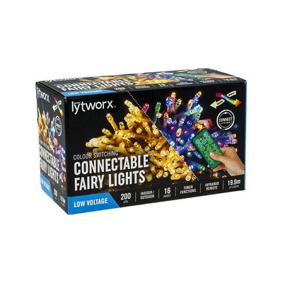 Lytworx Colour Switching Connectable Fairy Lights - 200 LEDs Auto Part Garden
