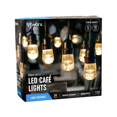 Lytworx 24 Warm White LED Café Lights Garden Outdoor