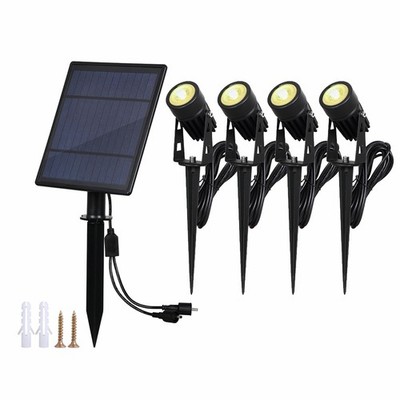 Gardenglo 400lm Solar Powered 4 x LED Spotlights Garden