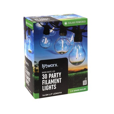 Lytworx Solar Party Filament Lights - 30 pieces