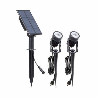 Gardenglo 200lm Solar Powered Twin LED Spotlight Door Hardware