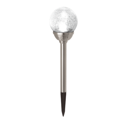 Solar Magic LED Crackle Ball Bollard Garden