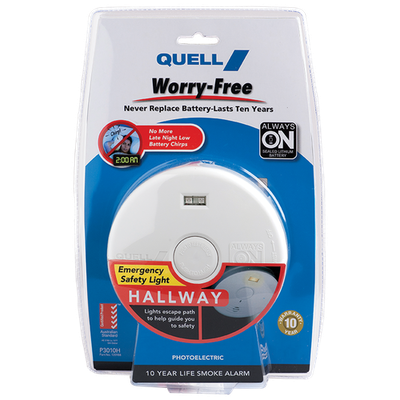 Quell Worry-Free Photoelectric Alarm With Escape Light Cover