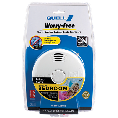 Quell Worry-Free Bedroom Talking Voice Photoelectric Alarm
