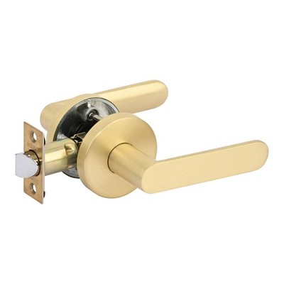 Ikonic Brushed Brass Sira Privacy Lever Set Door Hardware