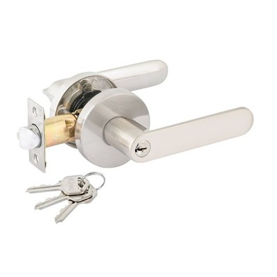 Ikonic Brushed Nickel Sira Entry Lever Set Door Hardware