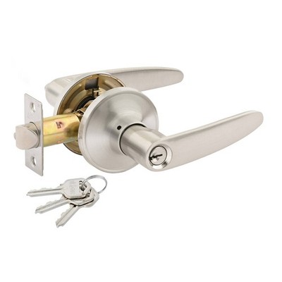 Ikonic Brushed Nickel Norr Entry Lever Set Door Hardware