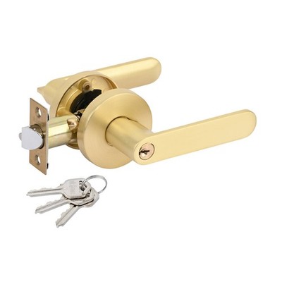 Ikonic Brushed Brass Sira Entrance Lever Set Door Hardware
