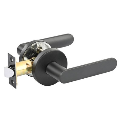 Ikonic Black Matte Sira Privacy Lever Set Door Hardware