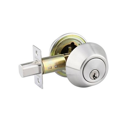 Ikonic Brushed Nickel Double Cylinder Deadbolt Door Hardware