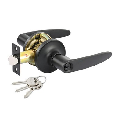 Ikonic Black Matte Norr Entrance Lever Set Door Hardware