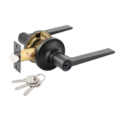 Ikonic Black Matte Orbis Entry Lever Set Door Hardware