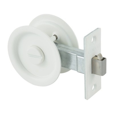 Lemaar 65mm White Round Cavity Pull Sliding Door Privacy Set 56195WH Garden