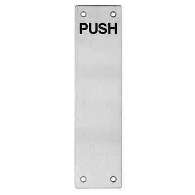Lemaar 300 x 100 x 2mm Satin Stainless Steel Engraved Push Plate DDA Garden
