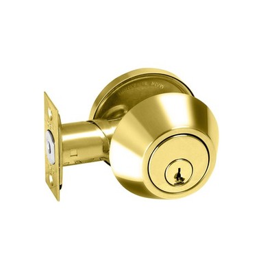 Delf Polished Brass Single Cylinder Heavy Duty Deadbolt Door Hardware