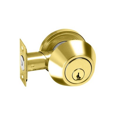 Delf Polished Brass Double Cylinder Heavy Duty Deadbolt Door Hardware