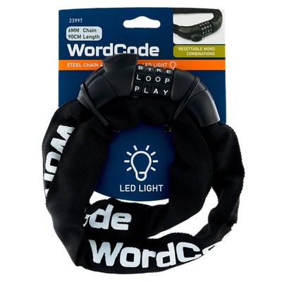 Wordcode 6mm x 90cm LED Combination Chain Lock