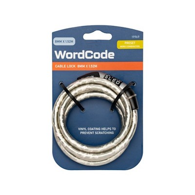 Wordcode 8mm x 1.52m Braided Cable Combination Bikelock Car Wiring Adapter