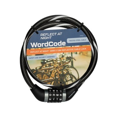 Wordcode 12mm x 1.8m Reflective Cable Lock Car Wiring Adapter