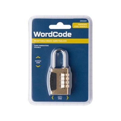Wordcode 24mm Brass 4 Dial Resettable Padlock Brake Parts