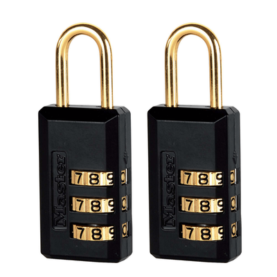 Master Lock 20mm Black Luggage Combination Padlock - 2 pieces Brake Parts