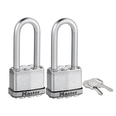 Master Lock 50mm Magnum With 64mm Extra Long Shackle Padlock - 2 pieces