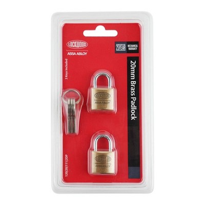 Lockwood 20mm Brass 120 Series General Purpose Padlock - 2 pieces Brake Parts