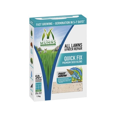 Munns Professional 1.1kg Quick Fix All Lawns And Patch Repair Premium Seed Blend