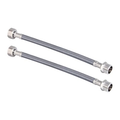 EnduraSeal 250mm Silver Premium Flexible Braided Extension Water Connector - 2 P