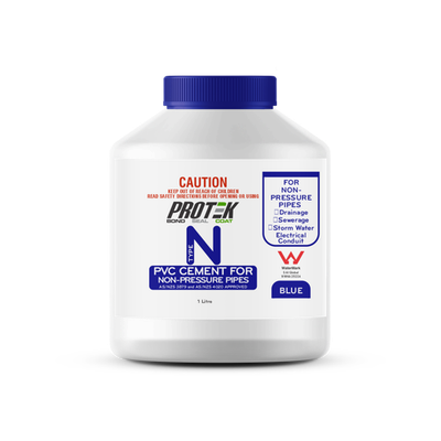Protek 1L Type N Blue PVC Cement For Non Pressure Pipes Plumbing