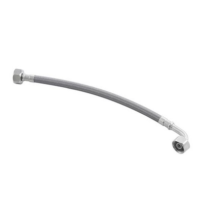 EnduraSeal 450mm Silver Premium Flexible Braided Hose Bent Elbow Water 2 pcs