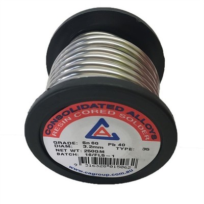 CAgroup 3.2mm x 250g 60/40 Tin / Lead Resincore Solder