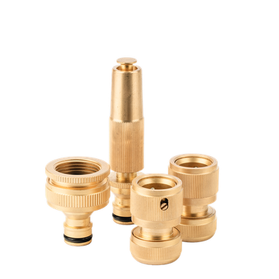 Garden Basics 4 Piece Brass Hose Connector Set Car Wiring Adapter Auto Part