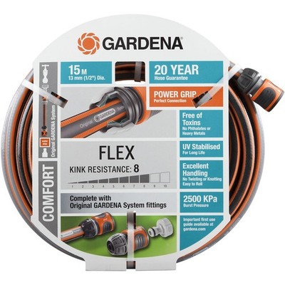 GARDENA 13mm x 15m FLEX Fitted Garden Hose Replacement Hose Auto Part