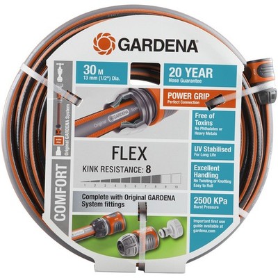 GARDENA 13mm x 30m FLEX Fitted Garden Hose Replacement Hose Auto Part