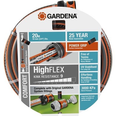 GARDENA 19mm x 20m HighFLEX Fitted Garden Hose Replacement Hose Auto Part