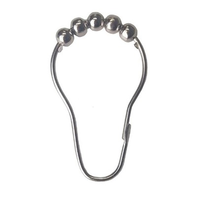 Barelli Chrome Shower Curtain Rings With Rollers - 12 pieces