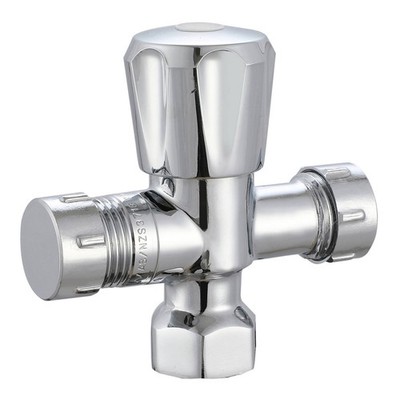 evekare 15 x 15mm Chrome Double Mini Cistern Stop Tap