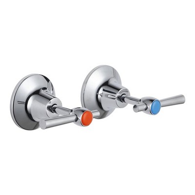 evekare Chrome 1/4 Turn Pin Lever Wall Top Assembly with Red/Blue Indicators