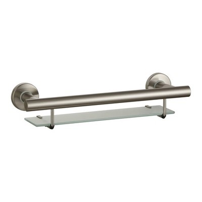 evekare Brushed Nickel Bath Shelf With Grab Rail