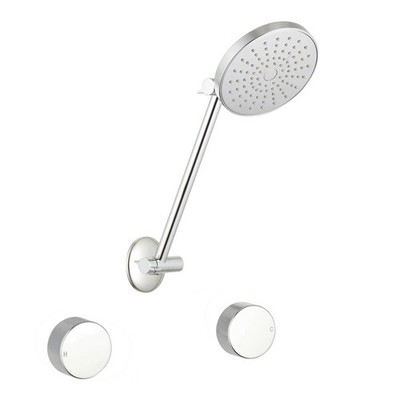 Mondella Resonance Chrome 1/4 Turn Textured Grip ABS All Directional Shower Set(