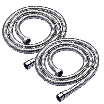 FIX-A-SHOWER 1.5m Chrome Plated Stainless Steel Shower Hose - Twin Pack