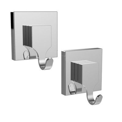 Fusion-Loc 13kg Chrome Suction Bathroom Hook - 2 pieces
