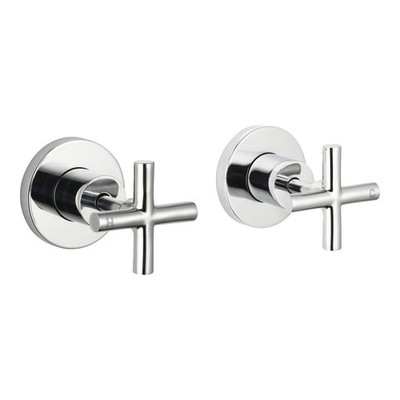 Mondella Resonance Chrome 1/2 Turn Cross Handle Wall Top Assembly Set - Chrome(2