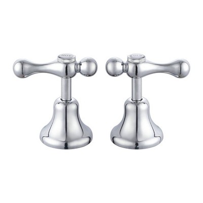 Shaw & Mason Chrome 1/4 Turn Lever Basin Top Assembly - Pair