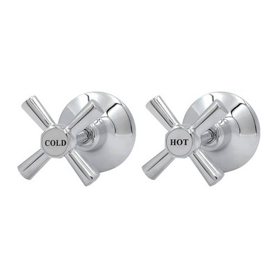 Shaw & Mason Chrome 1/2 Turn Easy Clean Wall Top Assembly - Pair