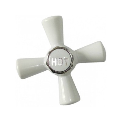 Shaw & Mason White Easy Clean Cross Tap Handle - Pair