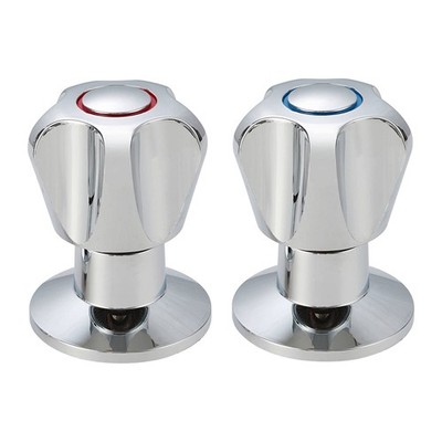 Shaw & Mason Chrome Classic Style Basin Top Assembly - Pair